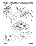 COOKTOP AND CONTROL Diagram and Parts List for RF366PXYN3  Whirlpool Range