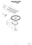 TURNTABLE PARTS Diagram and Parts List for YMH1170XSB2  Whirlpool Microwave