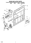 DOOR AND LATCH PARTS Diagram and Parts List for GU2548XTPS0  Whirlpool Dishwasher