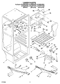 LINER Diagram and Parts List for ET4WSKXKT01  Whirlpool Refrigerator