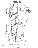 DOOR Diagram and Parts List for SHF3801W0  Whirlpool Dishwasher