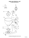 BASE AND PEDESTAL UNIT Diagram and Parts List for 5K45SSCWH0  KitchenAid Mixer
