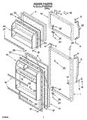 DOOR PARTS Diagram and Parts List for RT18BKXKQ03  Roper Refrigerator