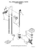 FILL, DRAIN AND OVERFILL PARTS Diagram and Parts List for KUDE50CXSS8  KitchenAid Dishwasher