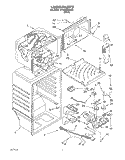 LINER Diagram and Parts List for ET18SKRDW00  Whirlpool Refrigerator