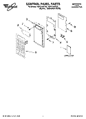 CONTROL PANEL PARTS Diagram and Parts List for YMH7140XFB2  Whirlpool Microwave
