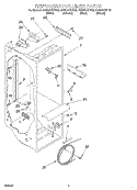REFRIGERATOR LINER Diagram and Parts List for GD25DFXFB02  Whirlpool Refrigerator