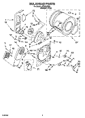 BULKHEAD PARTS Diagram and Parts List for LER5644PQ0  Whirlpool Dryer