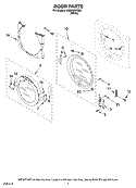 DOOR PARTS, OPTIONAL PARTS (NOT INCLUDED) Diagram and Parts List for MED9600SQ0  Maytag Dryer