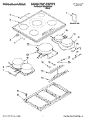 COOKTOP PARTS Diagram and Parts List for KICU568SBL0  KitchenAid Cooktop