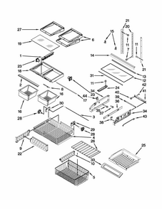 Shelf Parts Diagram and Parts List for 59679213014  Kenmore Refrigerator