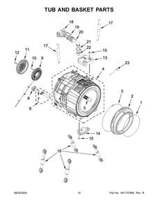 06 - Tub And Basket Parts Diagram and Parts List for MFW7020RF0  Whirlpool Washer