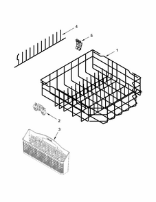 Lower Rack Parts Diagram and Parts List for 66513289K118  Kenmore Dishwasher