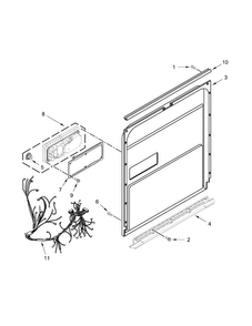 Inner Door Parts Diagram and Parts List for KDFE104DBL0  KitchenAid Dishwasher