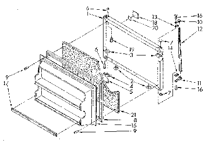 Freezer Door Diagram and Parts List for ET14JKXSN02  Whirlpool Refrigerator