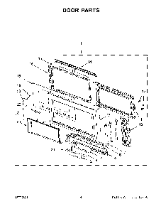 Door Parts Diagram and Parts List for YKMHP519ES05  KitchenAid Microwave