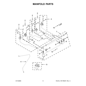 Manifold Parts Diagram and Parts List for YKSDB900ESS6  KitchenAid Range