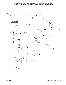 Base And Pedestal Unit Parts Diagram and Parts List for K45SSWH5  KitchenAid Mixer