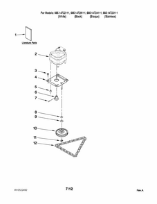 Motor And Drive Parts Diagram and Parts List for 66514724111  Kenmore Trash Compactor