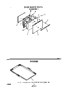 Oven Door Diagram and Parts List for F8557*1  Roper Range