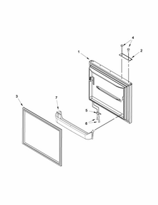 Freezer Door Diagram and Parts List for 59669912013  Kenmore Refrigerator