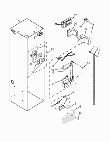 Refrigerator Liner Parts Diagram and Parts List for KSSC36QTS08  KitchenAid Refrigerator