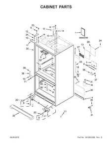 Cabinet Parts Diagram and Parts List for KRMF706ESS01  KitchenAid Refrigerator