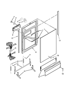 Door And Toe Panel Parts Diagram and Parts List for WDF550SAFW0  Whirlpool Dishwasher