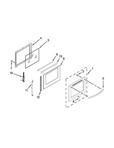 Door Parts Diagram and Parts List for KIRS608BSS1  KitchenAid Range