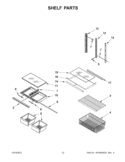 SHELF PARTS Diagram and Parts List for EB9SHKXVQ07  Whirlpool Refrigerator