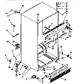 Cabinet Parts Diagram and Parts List for ED25DMXDW00  Whirlpool Refrigerator