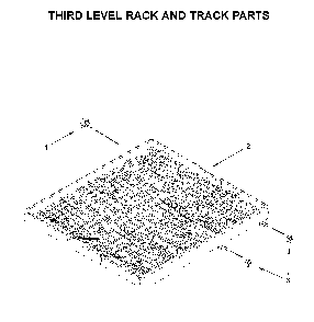 Third level rack and track parts Diagram and Parts List for WDTA50SAKT0  Whirlpool Dishwasher