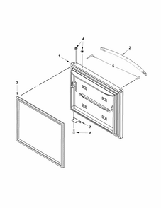 Freezer Door Diagram and Parts List for 59669972013  Kenmore Refrigerator