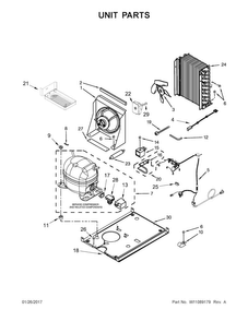 Unit Parts Diagram and Parts List for KUID308ESS2  KitchenAid Ice Maker