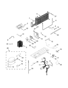 Unit Parts Diagram and Parts List for WRT108FZDT00  Whirlpool Refrigerator