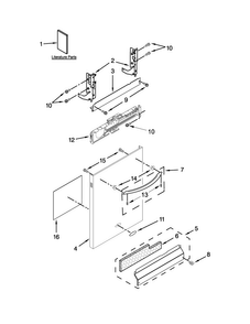 Door Panel Parts Diagram and Parts List for 7WDT790SAYM3  Whirlpool Dishwasher