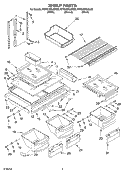 SHELF Diagram and Parts List for KTRS19ELBL00  KitchenAid Refrigerator