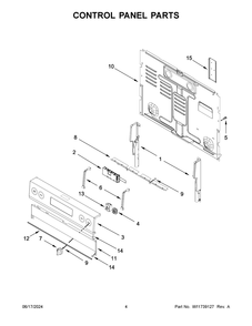 Part Location Diagram of W11730338 Whirlpool CONTROL PANEL