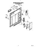 INNER DOOR Diagram and Parts List for DU8400XX0  Whirlpool Dishwasher