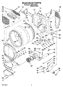 BULKHEAD PARTS Diagram and Parts List for WGD9500TU0  Whirlpool Dryer