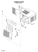 CABINET PARTS Diagram and Parts List for ACQ189PT1  Whirlpool Air Conditioner