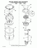 MOTOR, BASKET AND TUB PARTS Diagram and Parts List for WTW7800XB3  Whirlpool Washer