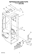 REFRIGERATOR LINER PARTS Diagram and Parts List for 7GS5FHAXTA02  Whirlpool Refrigerator