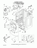 CABINET PARTS Diagram and Parts List for WGD9400SW3  Whirlpool Dryer