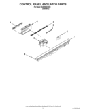 CONTROL PANEL AND LATCH PARTS Diagram and Parts List for KUDE60SXSS3  KitchenAid Dishwasher