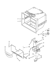 Freezer Liner Parts Diagram and Parts List for WRF991BOOM01  Whirlpool Refrigerator