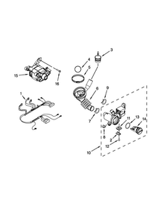 Pump And Motor Parts Diagram and Parts List for WFW8300SW00  Whirlpool Washer