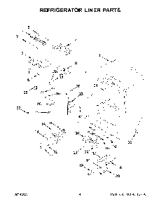 Refrigerator Liner Parts Diagram and Parts List for KRFF305ESS07  KitchenAid Refrigerator