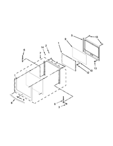 Oven Door Parts Diagram and Parts List for WOC54EC0AS03  Whirlpool Microwave