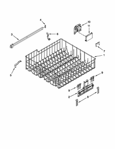 Upper Rack And Track Parts Diagram and Parts List for 66513299K111  Kenmore Dishwasher